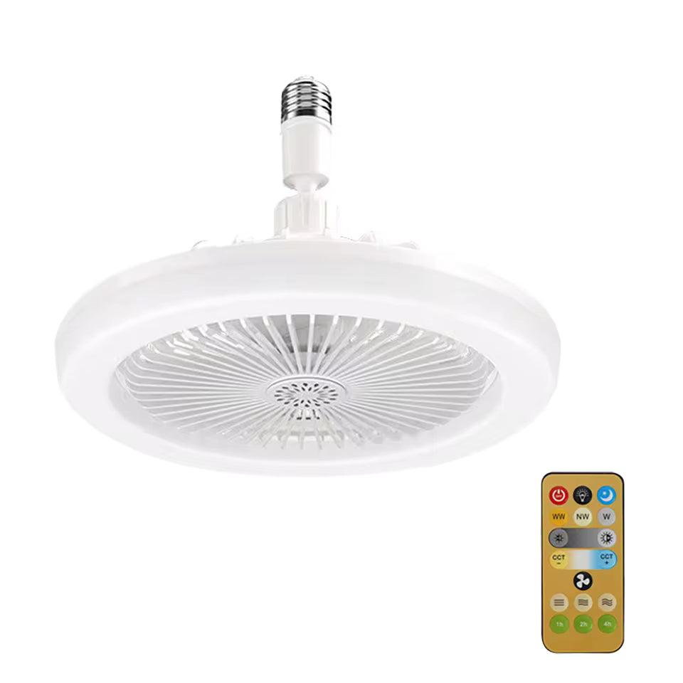 Miflame Remote Ceiling Fan with Light – 3-in-1 Rotatable E27 Base Lamp