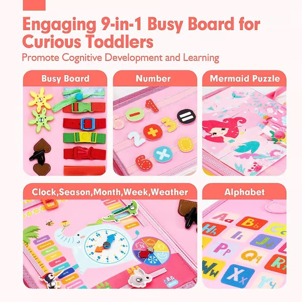 Toddler Busy Board | Preschool Learning Activities