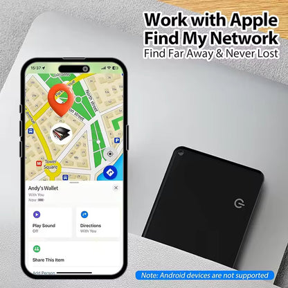 GPS Tracking Wallet Card Smart Tag Compatible with Apple Find My Devices
