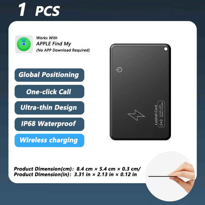 GPS Tracking Wallet Card Smart Tag Compatible with Apple Find My Devices