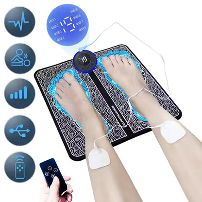 Foot Pressure Relief Massager – Compact Pad with 8 Modes & 19 Levels