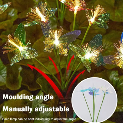 Solar Butterfly Yard Lights – 6LED Fiber Optic Lawn Landscape Decor