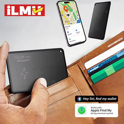 GPS Tracking Wallet Card Smart Tag Compatible with Apple Find My Devices
