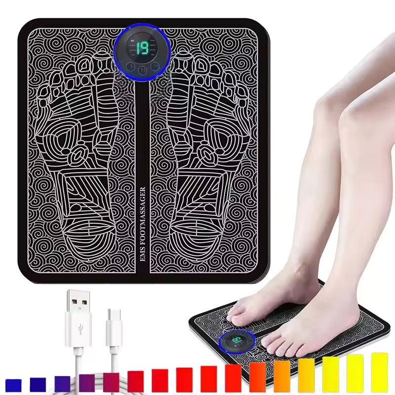 Foot Pressure Relief Massager – Compact Pad with 8 Modes & 19 Levels